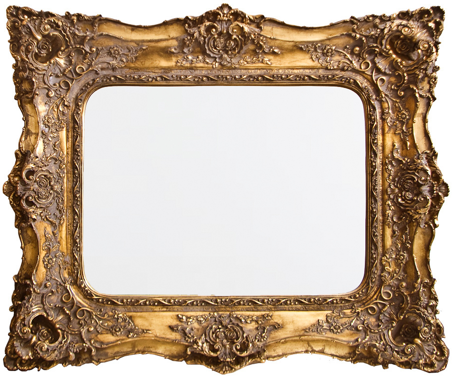 AF008G Wall décor art mirror gold classic ornate rectangular